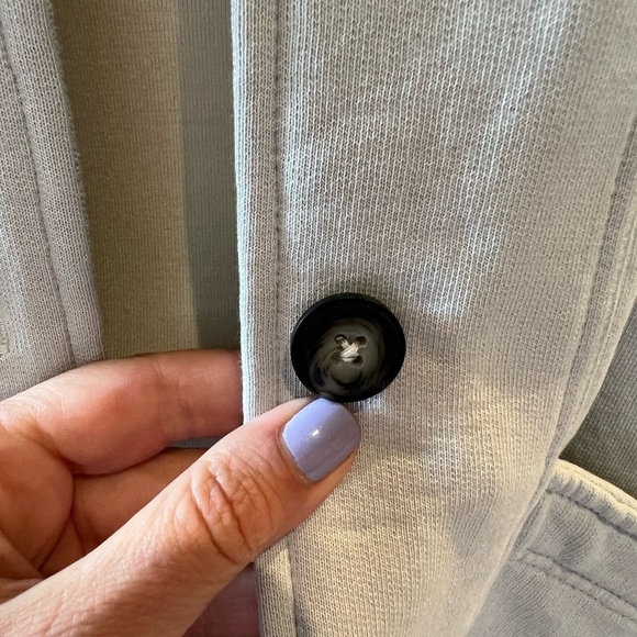 LEALLO grey sweatshirt button down jacket size large - Picture 4 of 8